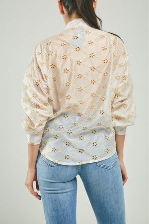 BLUSA OJALILLO FLORECITAS CUELLO NERU MANGA LARGA