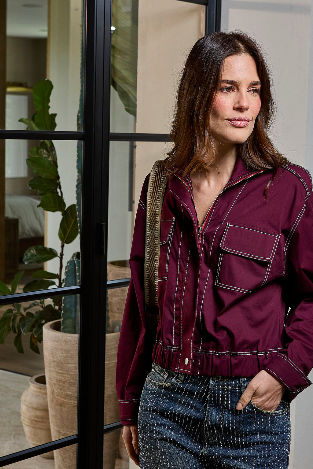 CHAQUETA VINO ESTRUCTURADA