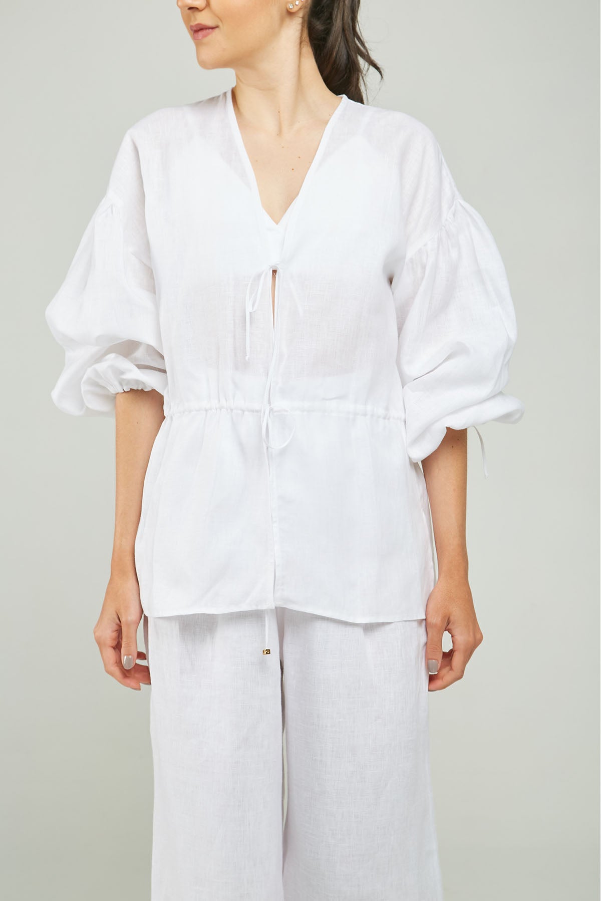 BLUSA LINO ABIERTA JARET CINTURA PECHO M/L RESORTE