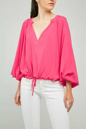 BLUSA CUELLO V PROFUNDO M/L BONBACHA RESORTE JARETA