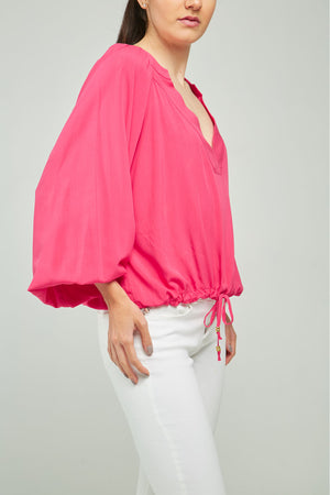 BLUSA CUELLO V PROFUNDO M/L BONBACHA RESORTE JARETA