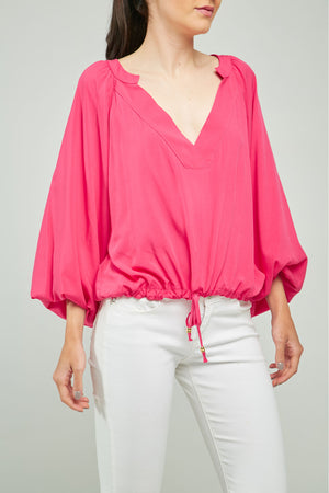 BLUSA CUELLO V PROFUNDO M/L BONBACHA RESORTE JARETA