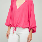 BLUSA CUELLO V PROFUNDO M/L BONBACHA RESORTE JARETA
