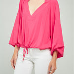 BLUSA CUELLO V PROFUNDO M/L BONBACHA RESORTE JARETA