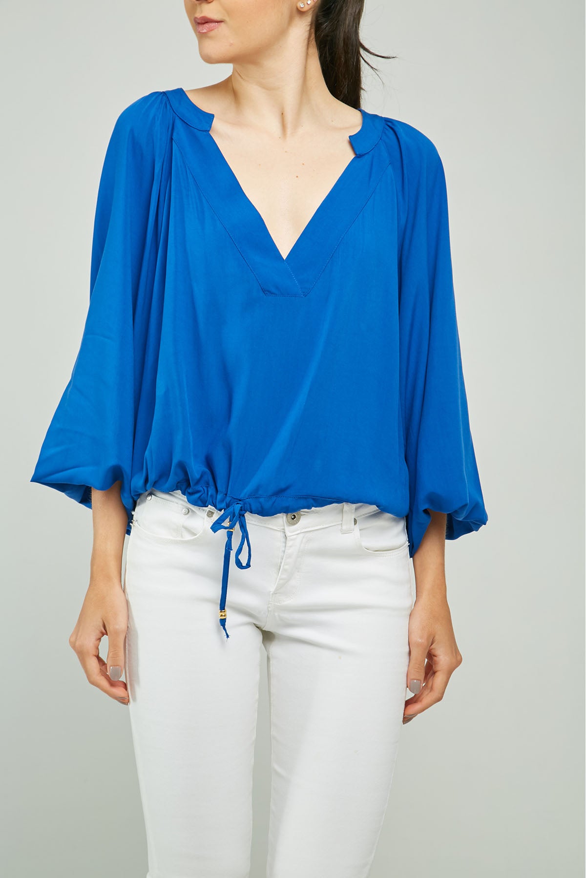 BLUSA CUELLO V PROFUNDO M/L BONBACHA RESORTE JARETA