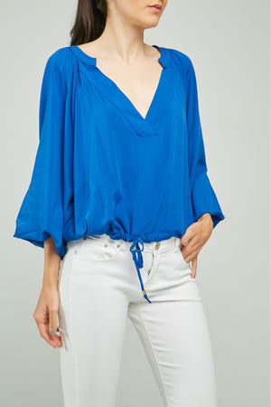 BLUSA CUELLO V PROFUNDO M/L BONBACHA RESORTE JARETA