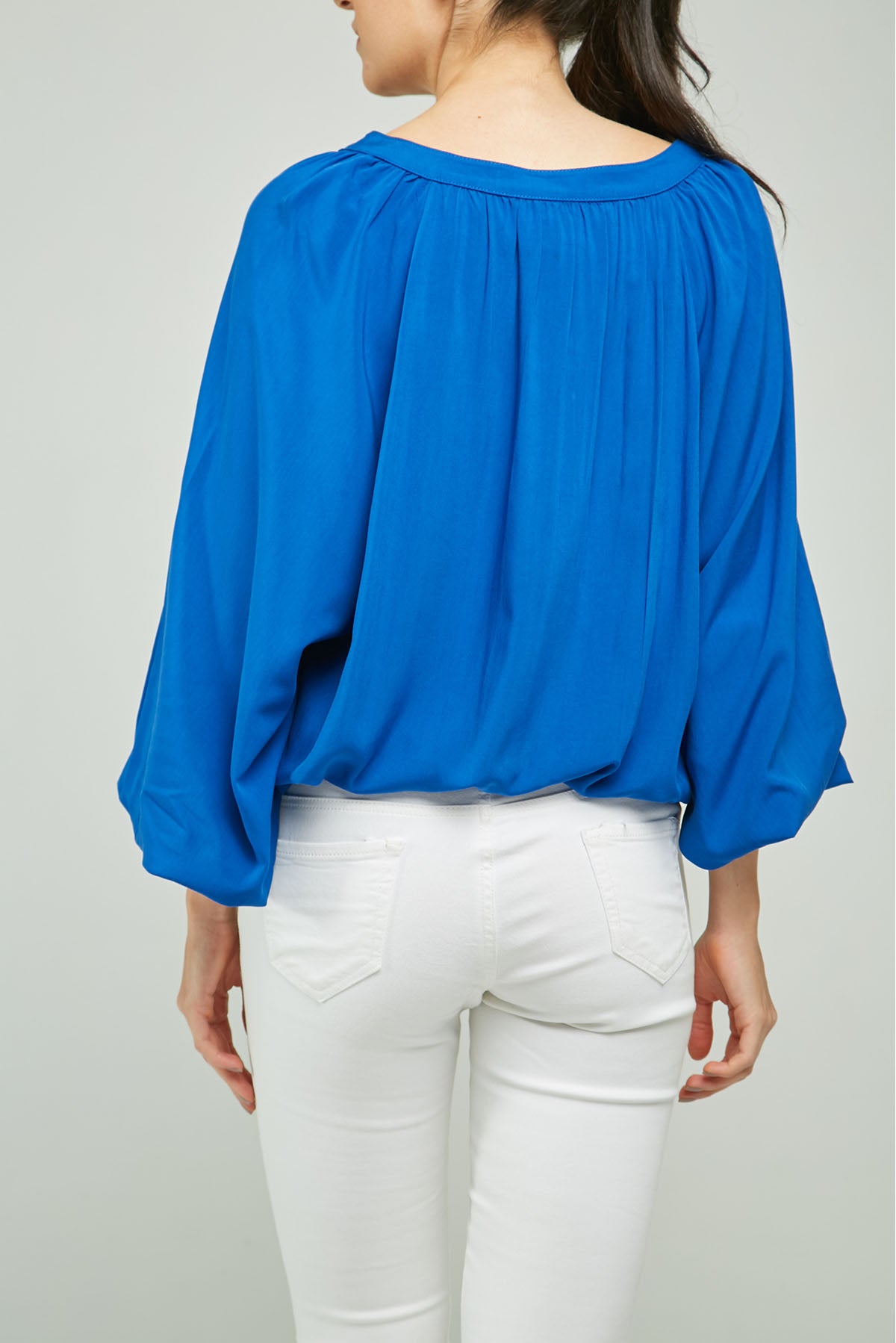 BLUSA CUELLO V PROFUNDO M/L BONBACHA RESORTE JARETA