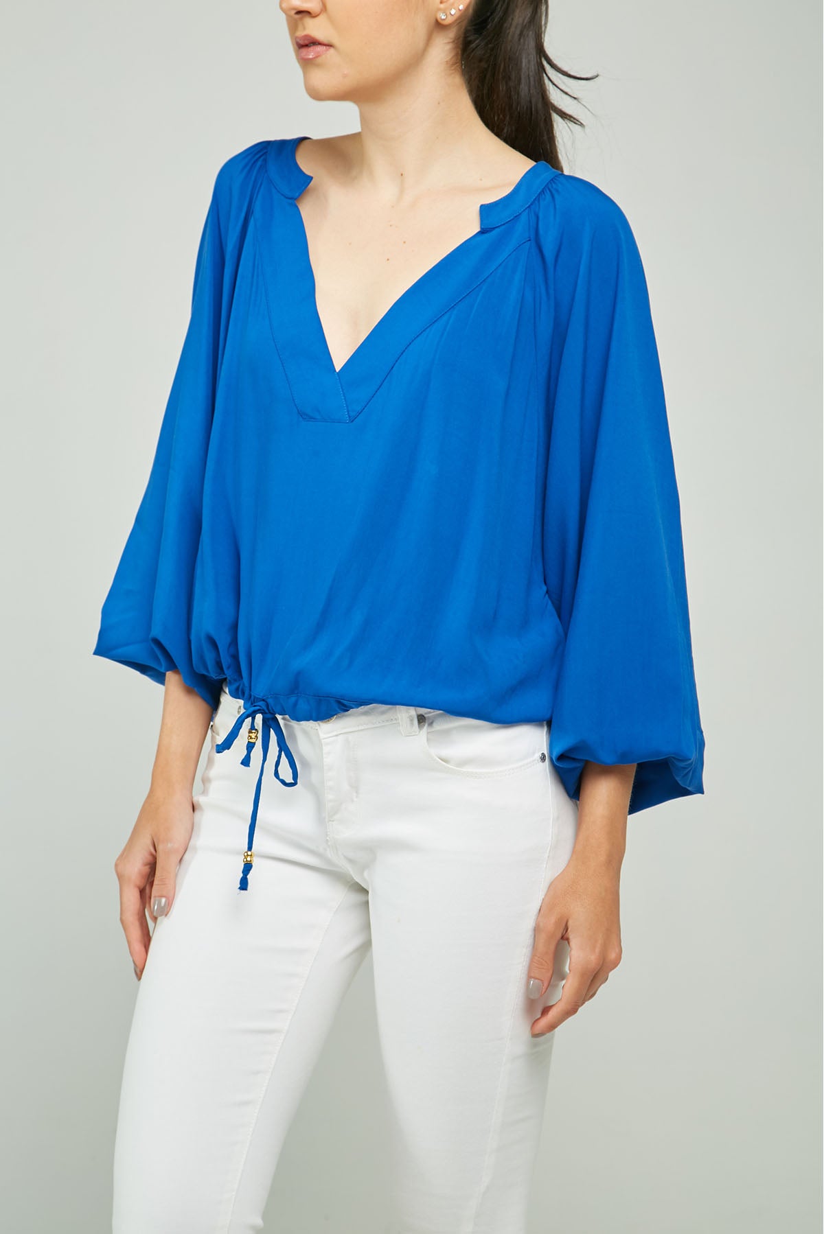 BLUSA CUELLO V PROFUNDO M/L BONBACHA RESORTE JARETA