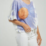 CAMISETA TEJIDA FLOR MARGARITA  C/V MANGA CORTA