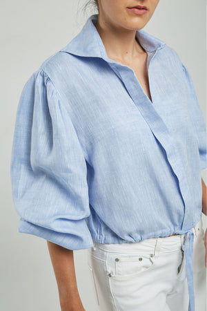 BLUSA LINO PERILLA ESCOND JARET RESORTE PUÑO