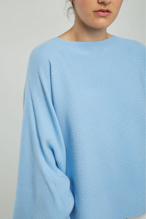 CAMISETA TEJIDA ACANALADA  MANGA RANGLA CUELLO REDON