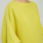 CAMISETA TEJIDA ACANALADA  MANGA RANGLA CUELLO REDON