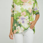 CAMISETA EST/MANCHA HILO PLATEADO BORDE CUELLO V
