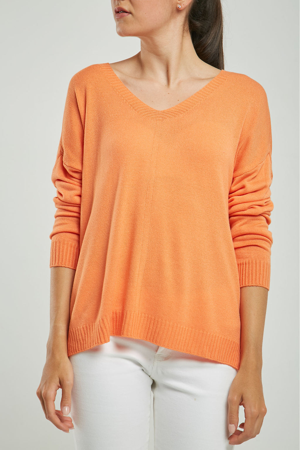 CAMISETA TEJIDA COLA BORDE ACANALADO C/V M/L