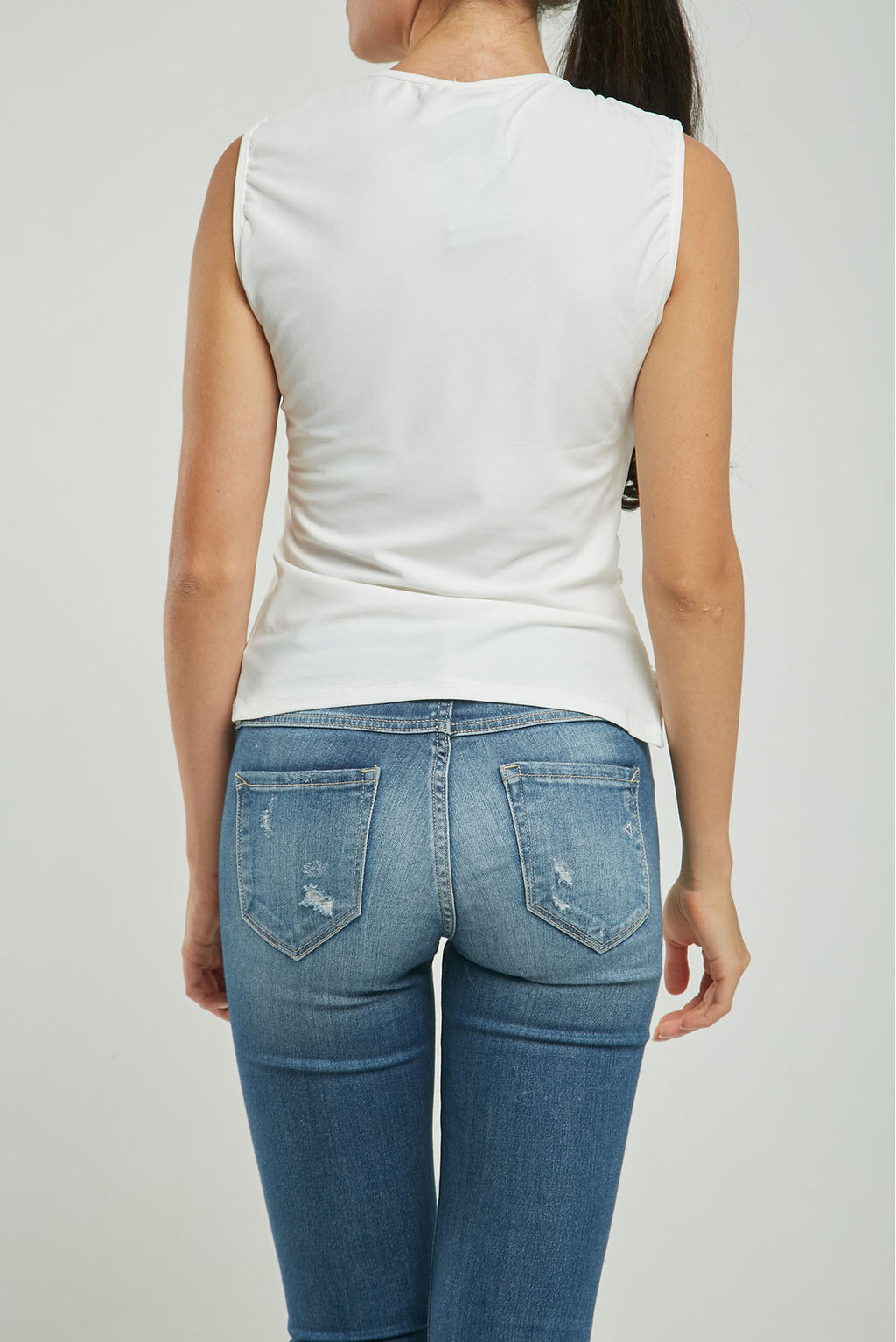 CAMISETA RECOGIDO LADOS SOLAPA ADELANTE  C/RED M/S