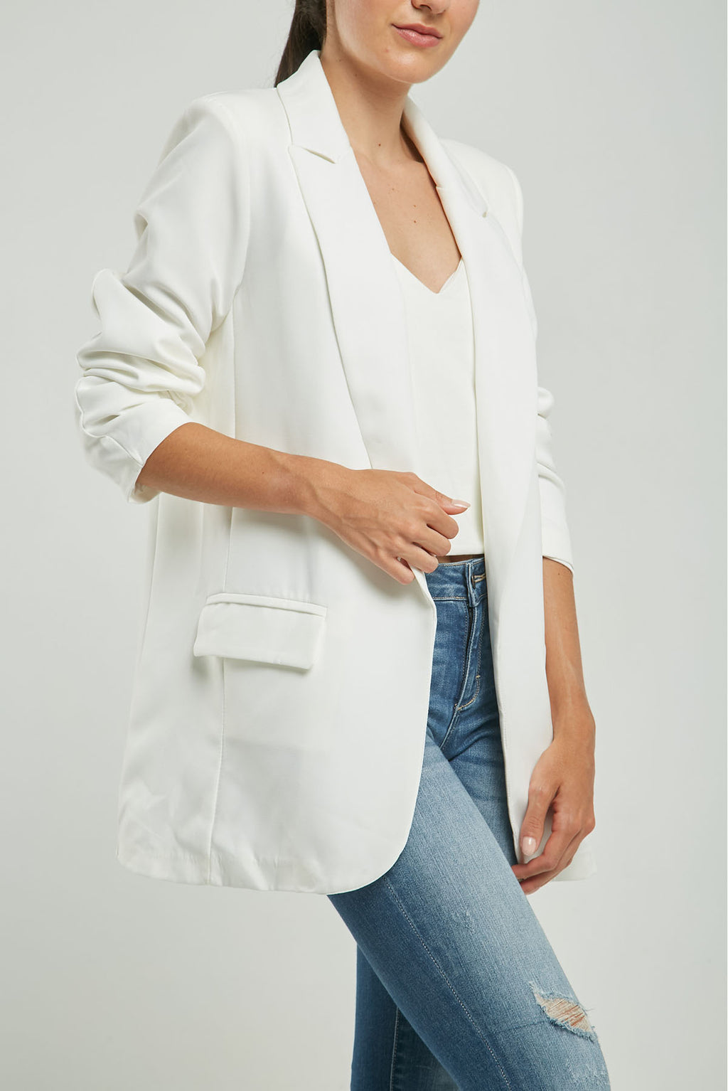 CHAQUETA LARGA ABIERTA BOLSILLOS CON TAPAS C/C ML