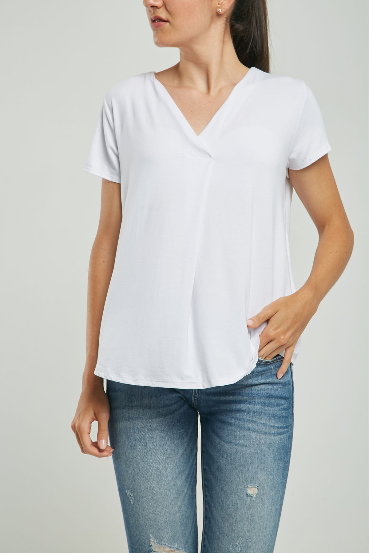 CAMISETA CUELLO V PRENSE M/C CURVA RUEDO