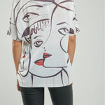 CAMISETA TEJIDA ESTAMPADA DOS  CARAS C/V MANG/CO