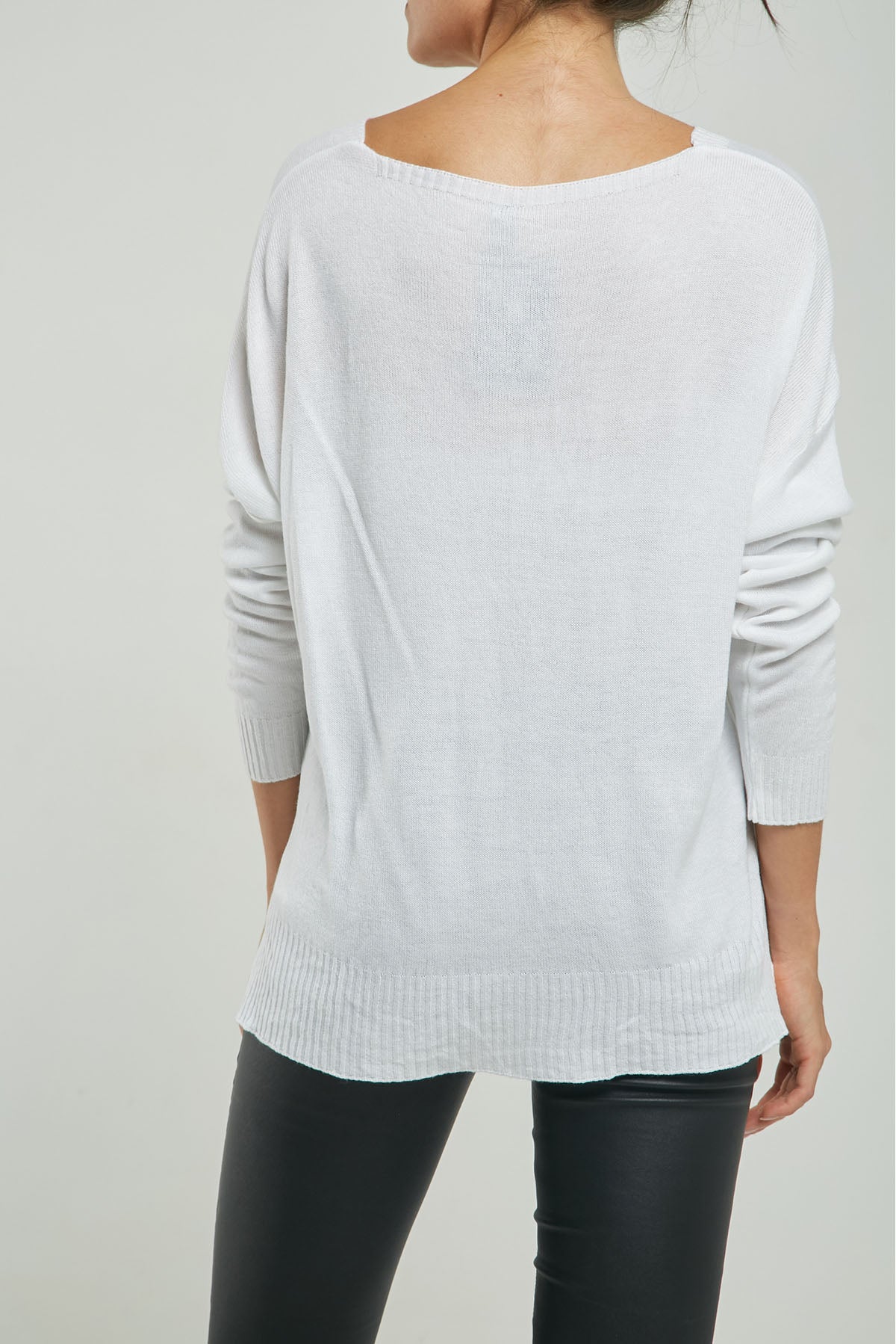 CAMISETA TEJIDA COLA BORDE ACANALADO C/V M/L