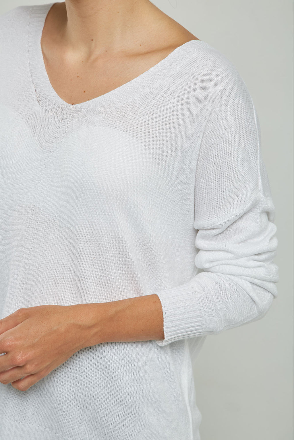 CAMISETA TEJIDA COLA BORDE ACANALADO C/V M/L