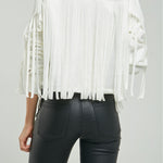 CHAQUETA CORTA ABIERTA FLECOS ATRAS C/CAMISERO