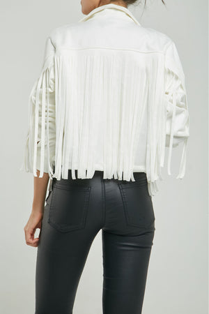 CHAQUETA CORTA ABIERTA FLECOS ATRAS C/CAMISERO