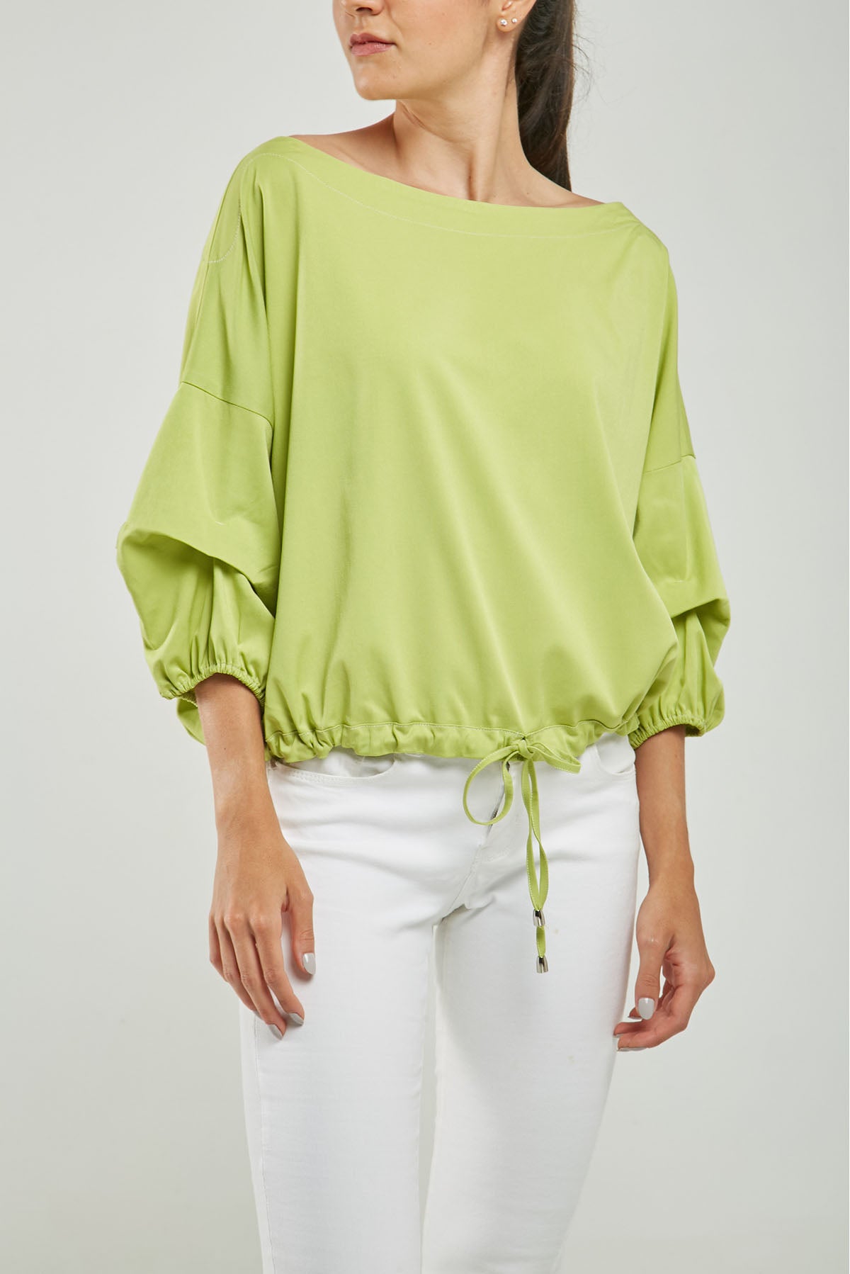 BLUSA CUELLO BANDEJA MANGA PELLIZCO JARETA