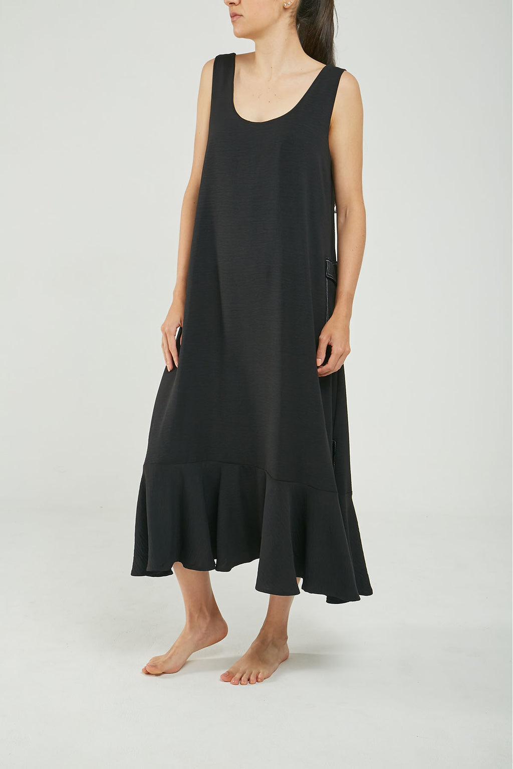 VESTIDO BOLSILLO LADOS PESPUNTE  BOLERO RUEDO M/S C/R