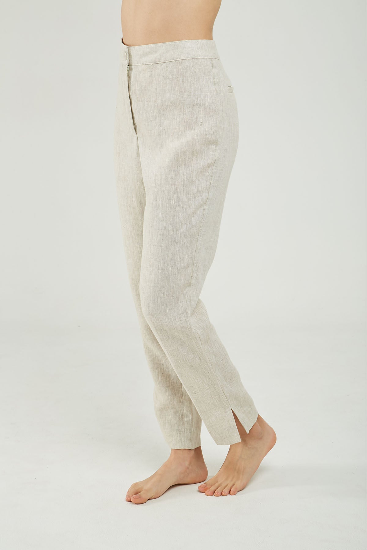 PANTALON LINO IMITACION BOLSILLO ATRAS  ABERTURA BOTA RECTA