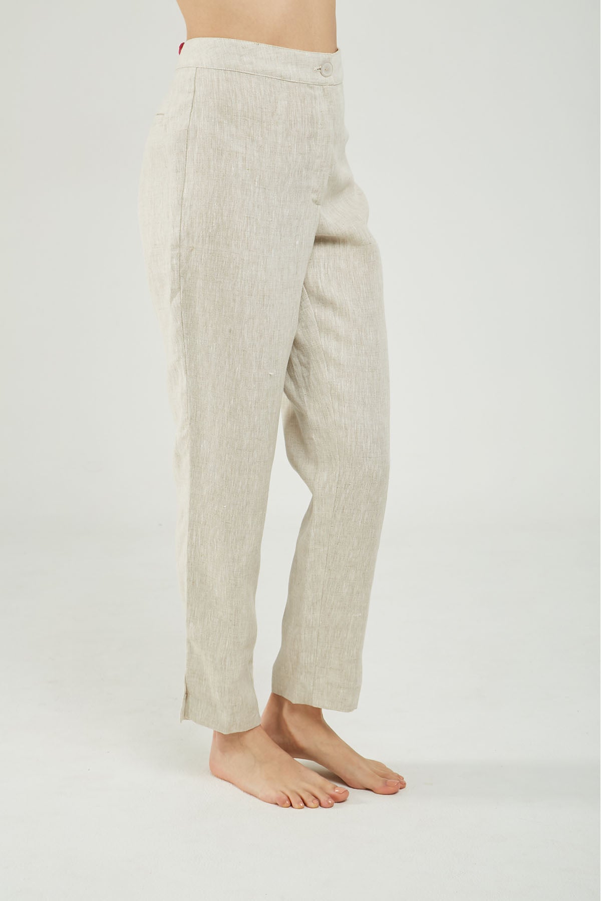 PANTALON LINO IMITACION BOLSILLO ATRAS  ABERTURA BOTA RECTA